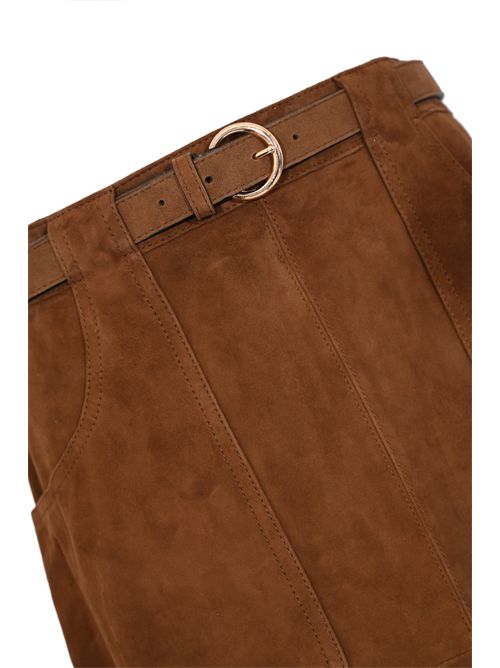 Gonna midi MSTTENNIS in pelle scamosciata MAX MARA STUDIO | 2616401011600002